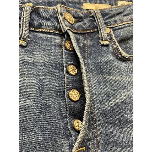 Noend Denim jeans womens 29 28 x 28 slim button fly high rise made USA blue work - Picture 7 of 16